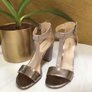 Nine West Brannah Block Heels w/T-Strap